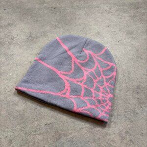 Men's Grey and Pink Hat